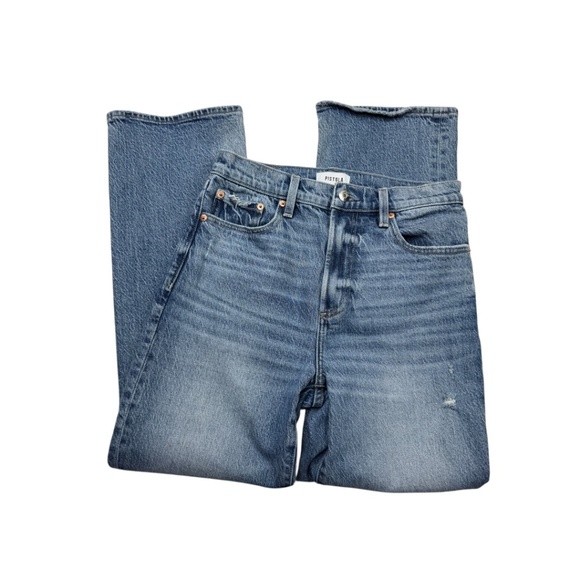 Pistola Ally Ankle Boot Cut Denim Jeans High Rise Cropped Medium Wash - Picture 5 of 13